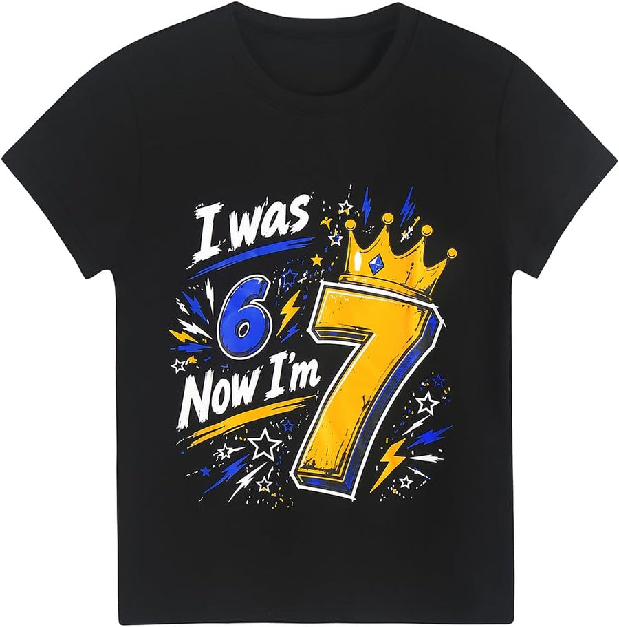 I was 6 Now I'm 7 Shirt 7th Birthday Gift Teen Birthday Outfit