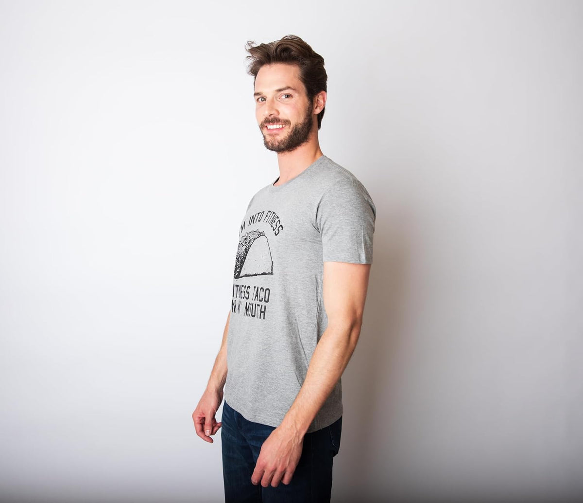 Mens Fitness Taco Funny T Shirt Sarcastic Gym Tee for Guys