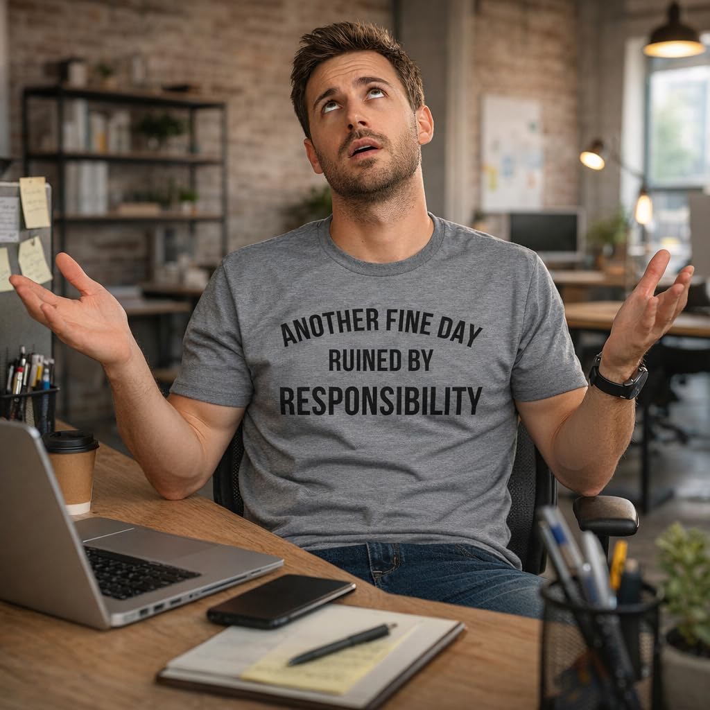 Another Fine Day Ruined By Responsibility T Shirt Funny Tee