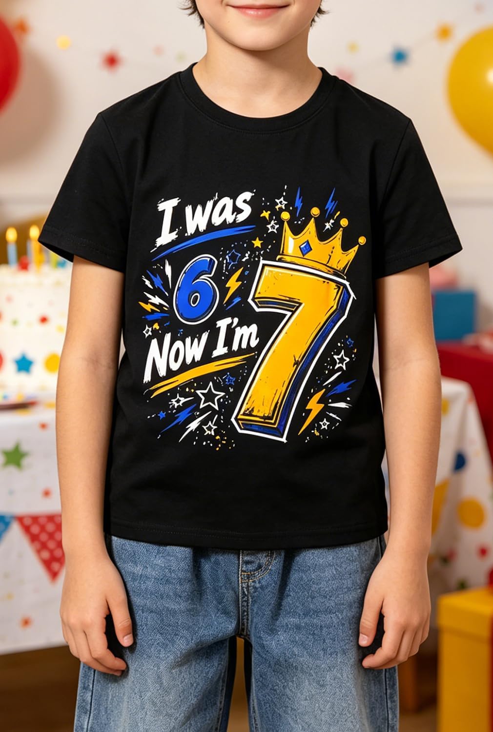 I was 6 Now I'm 7 Shirt 7th Birthday Gift Teen Birthday Outfit