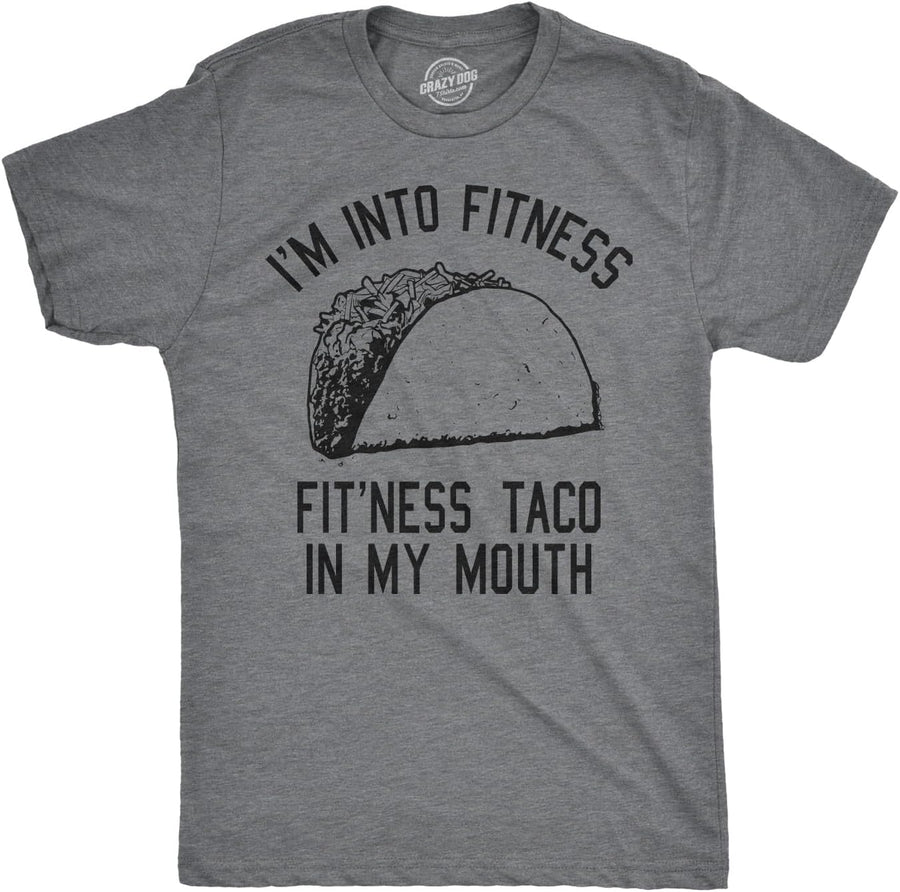 Mens Fitness Taco Funny T Shirt Sarcastic Gym Tee for Guys