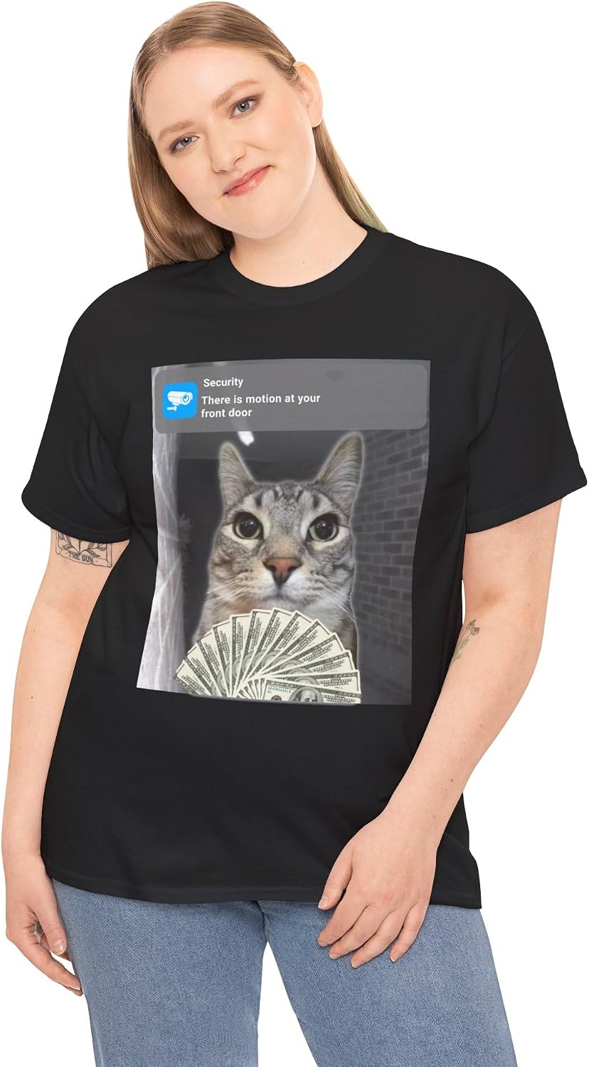 Ring Cat with Motion Meme Shirt - Funny Cat Meme, Cursed Cat, Brainrot Shirt, Unhinged Humor, Gag Gift, Y2K Style
