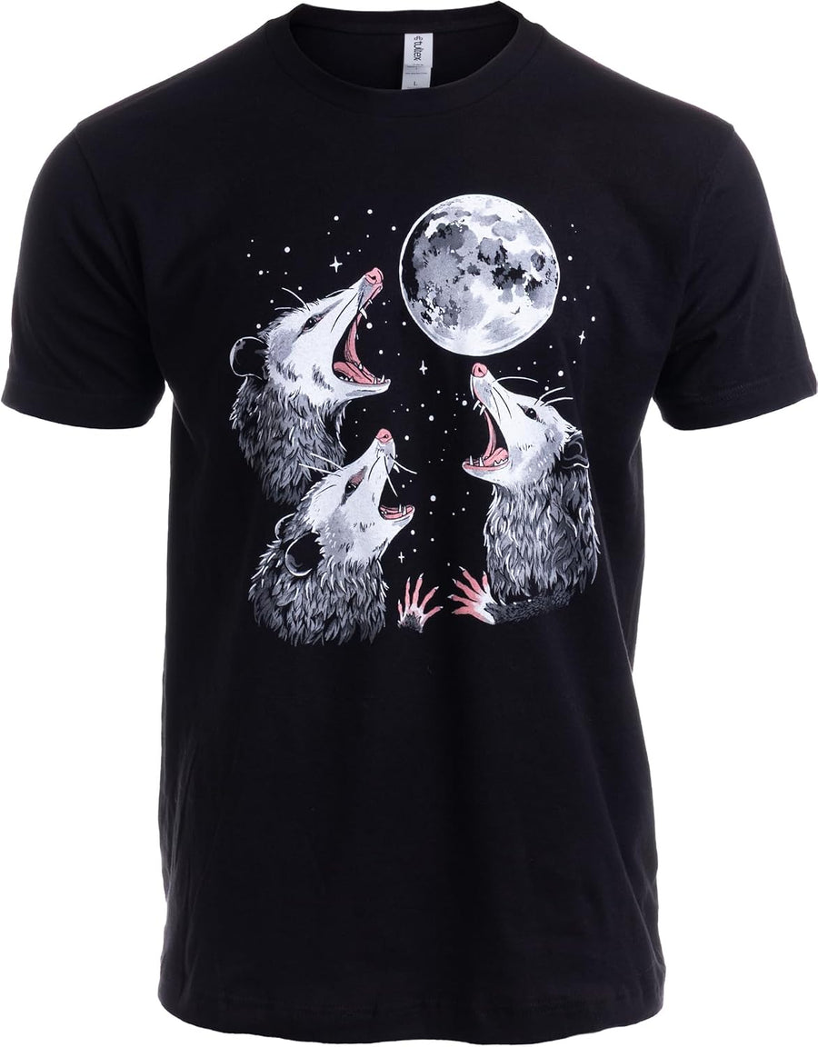 Three Possum Moon T-Shirt – Funny Opossum Meme Tee for Men & Women - Weird Animal Humor, Retro Cursed Gag Gift Graphic Shirt