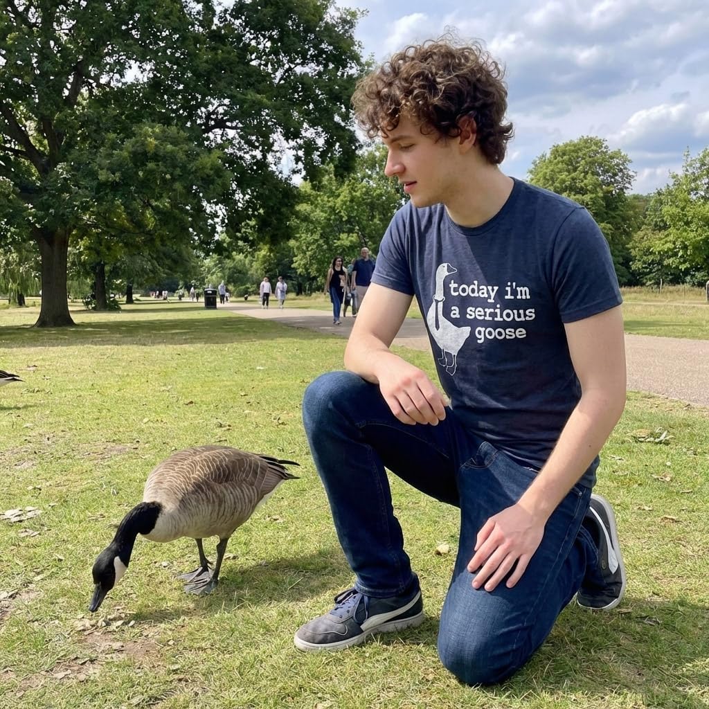 Today Im a Serious Goose Funny Office Animal T Shirts for Men