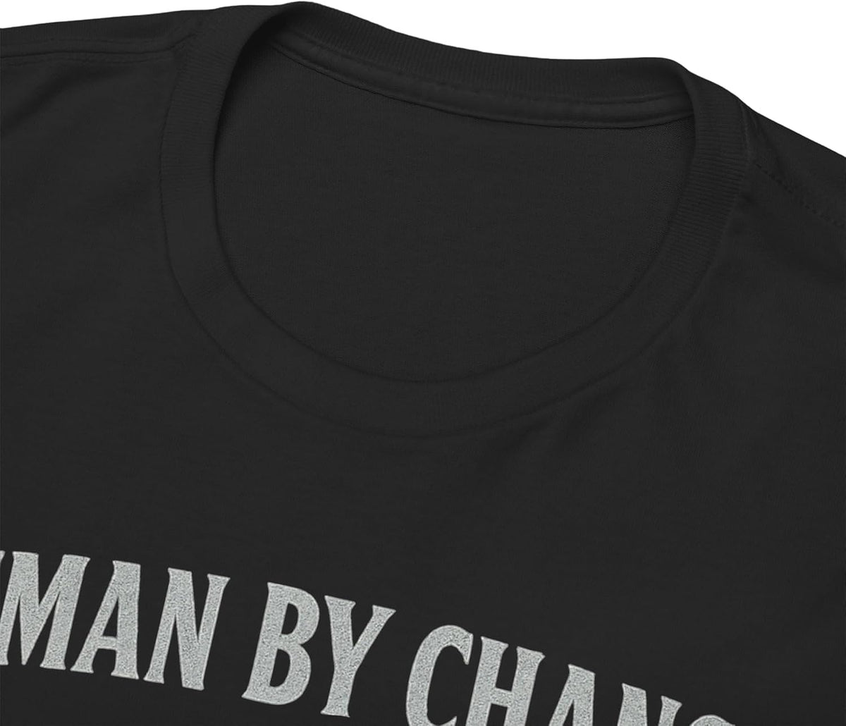 Human By Chance Alpha By Choice Wolf Tee - Unisex 180gsm Cotton Blend, Alpha Wolf Moonlit Design, Funny Cringe Shirt
