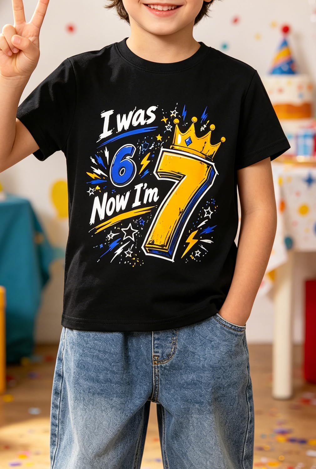 I was 6 Now I'm 7 Shirt 7th Birthday Gift Teen Birthday Outfit