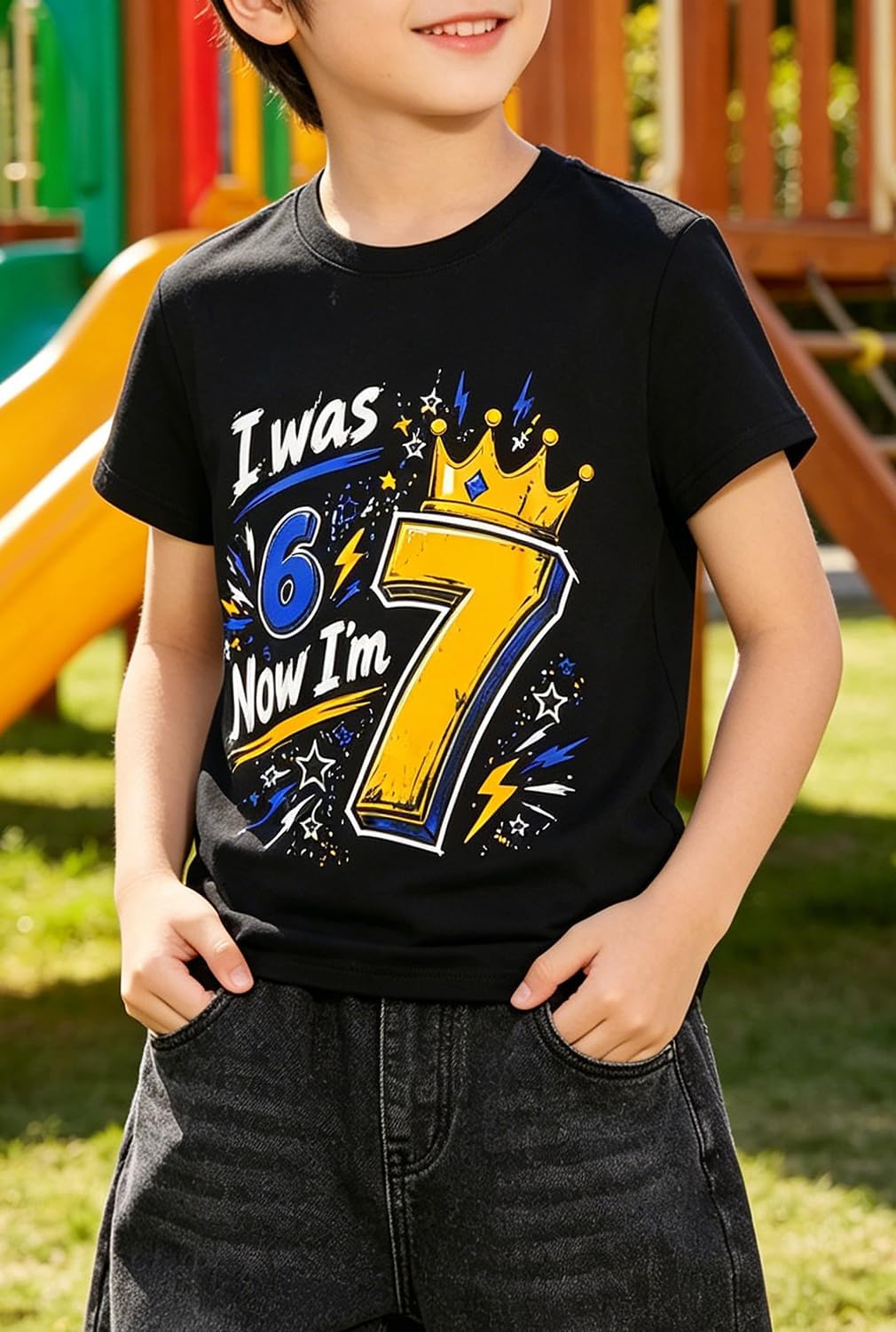 I was 6 Now I'm 7 Shirt 7th Birthday Gift Teen Birthday Outfit