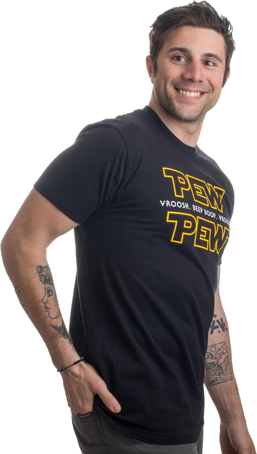 Pew Pew Wars | Funny Sci-fi Space Star Noises Science for Geek Men Women T-Shirt