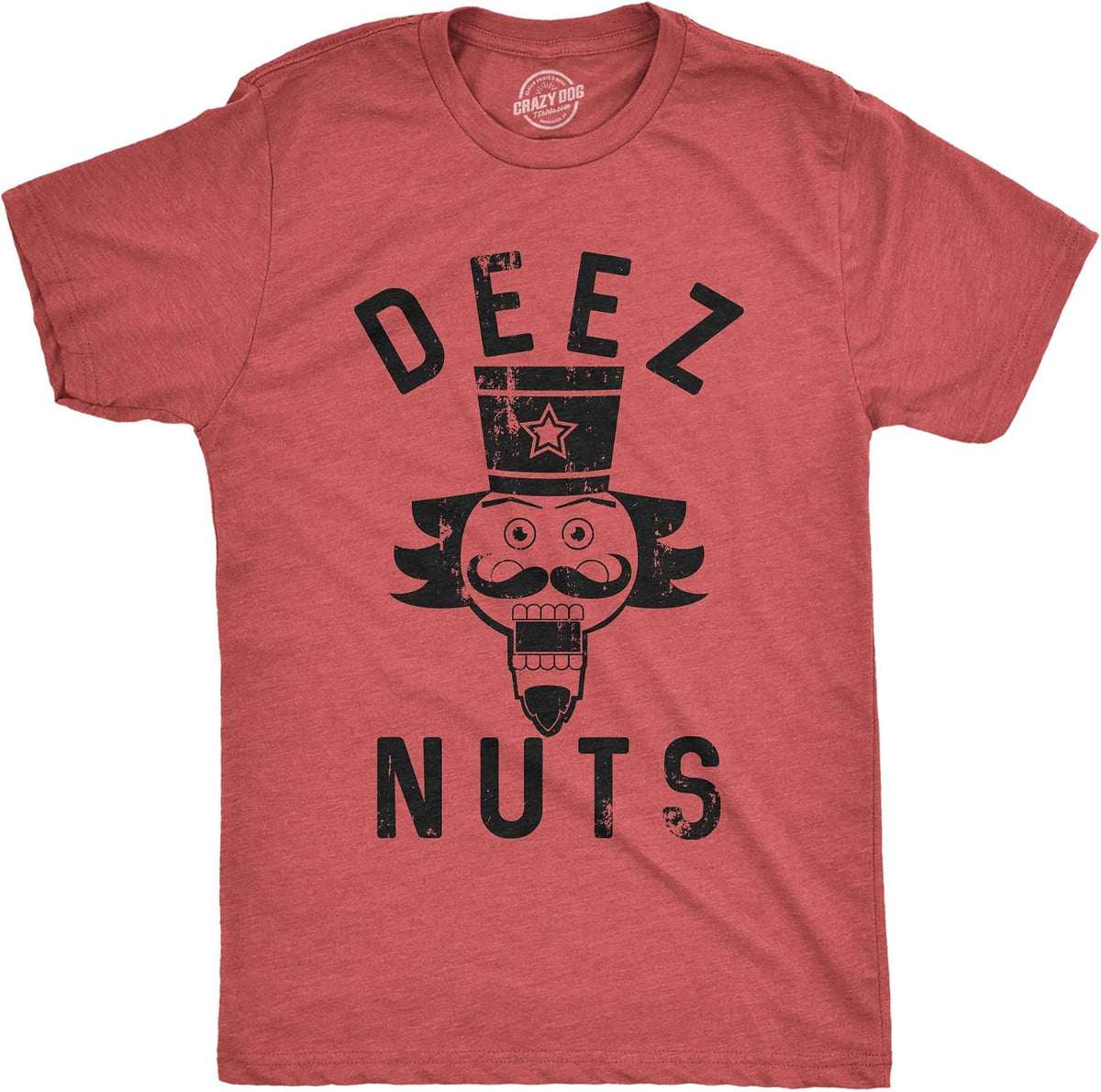 Mens Deez Nuts Nutcracker Funny Christmas Novelty Tee for Guys
