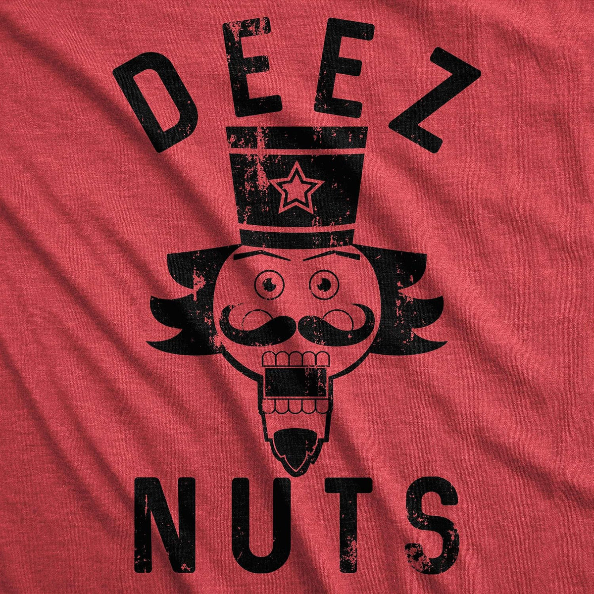 Mens Deez Nuts Nutcracker Funny Christmas Novelty Tee for Guys