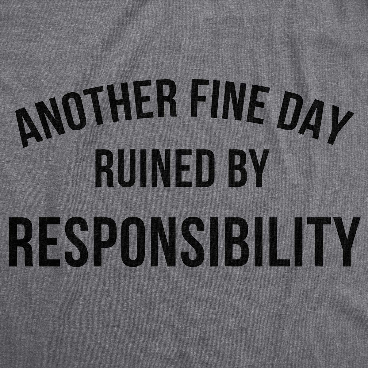 Another Fine Day Ruined By Responsibility T Shirt Funny Tee