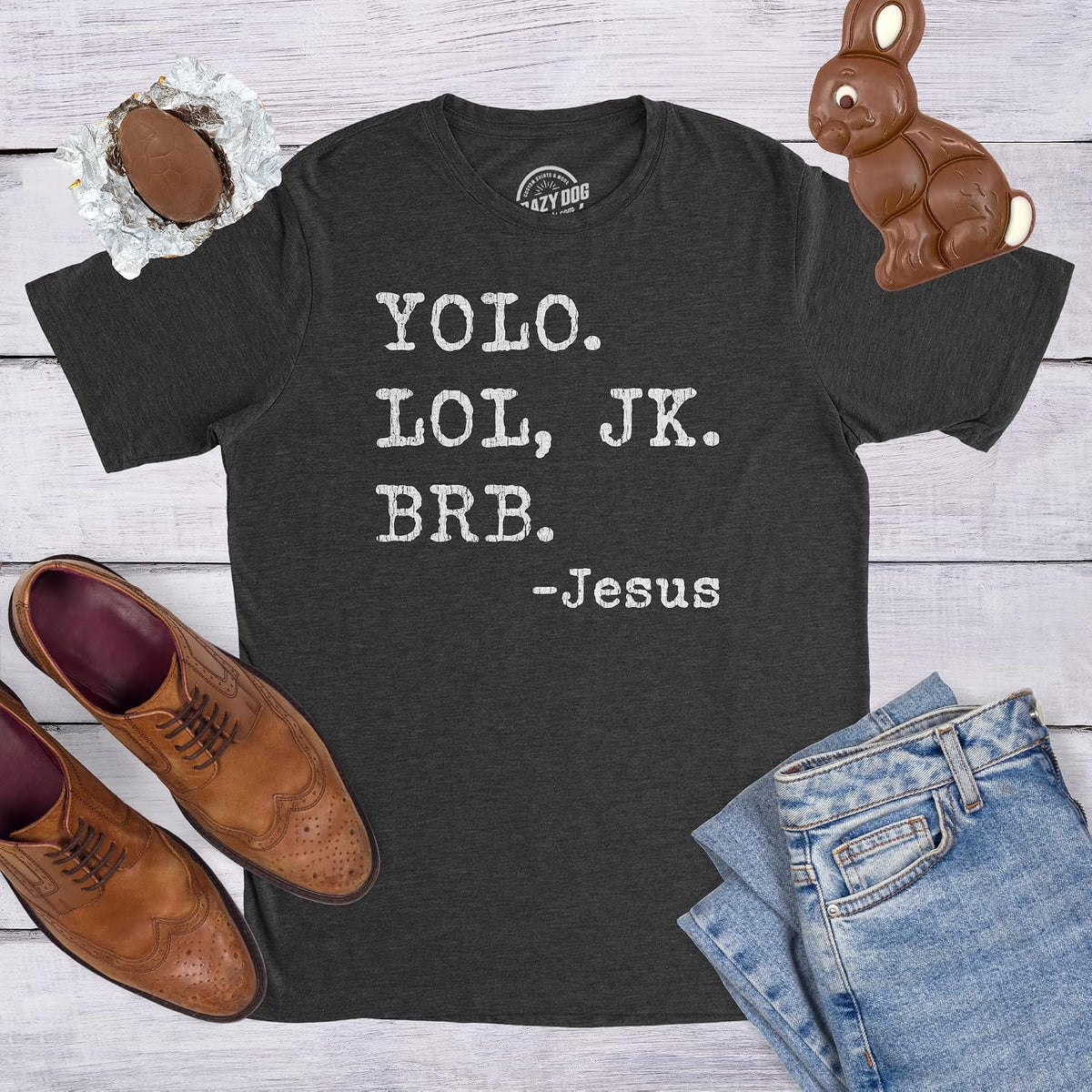 Mens Funny Jesus T Shirts Religious Tees with Funny Sayings Easter Tees for Guys