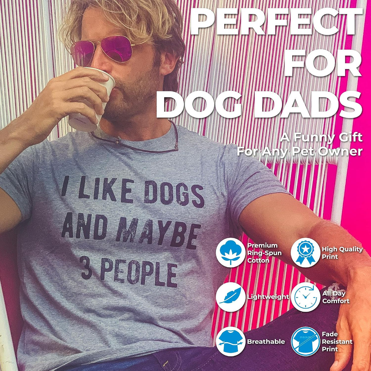 Mens My Dog Thinks Im Cool T Shirt Funny Sarcastic Humor Novelty Puppy Tee