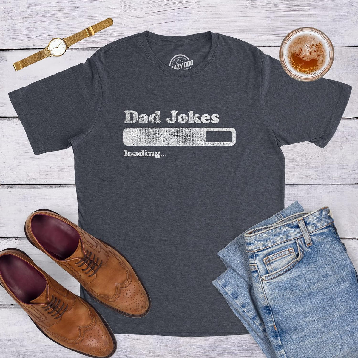 Dad Jokes Loading Fathers Day Papa Graphic Funny T Shirts for Men
