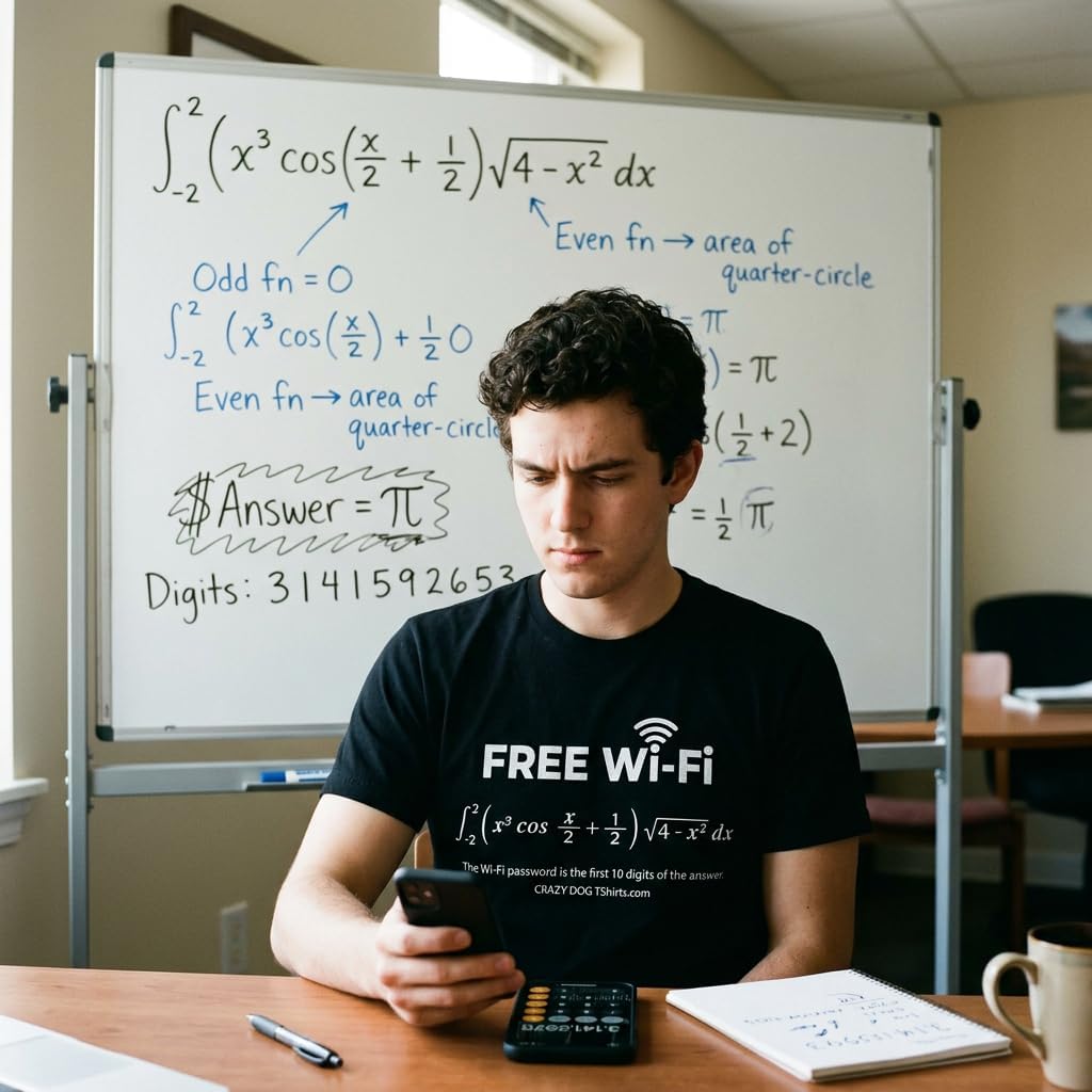 Free WiFi Funny Nerdy Math Equation Graphic Cool Mens T Shirts