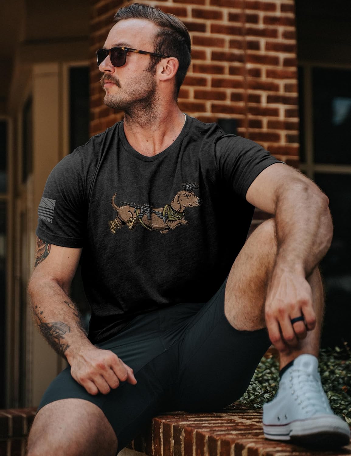Nine Line Tactical Wiener Dog T-Shirt, Funny Dachshund Military Shirt