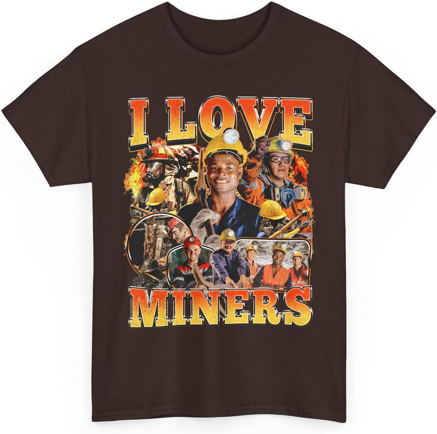 I Love Miners T-Shirt, Funny Mining Meme Tee, Bold Statement Shirt, Viral Humor Gift, Retro Y2K Meme Shirt for Men & Women
