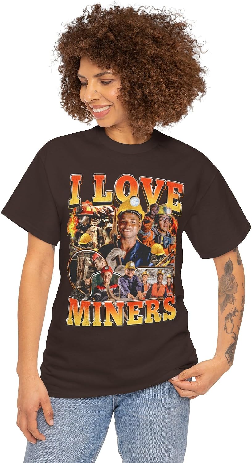 I Love Miners T-Shirt, Funny Mining Meme Tee, Bold Statement Shirt, Viral Humor Gift, Retro Y2K Meme Shirt for Men & Women