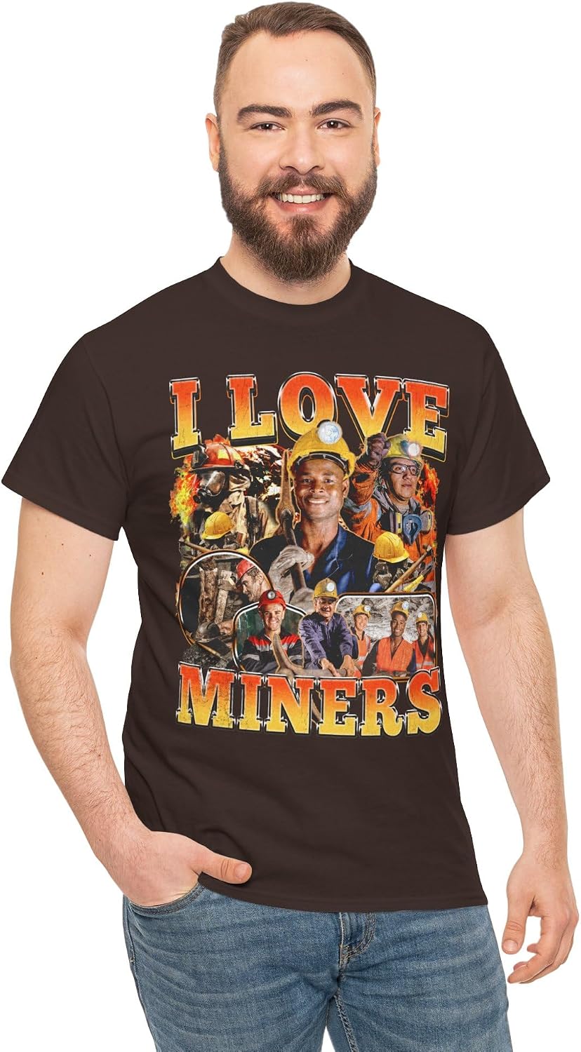 I Love Miners T-Shirt, Funny Mining Meme Tee, Bold Statement Shirt, Viral Humor Gift, Retro Y2K Meme Shirt for Men & Women