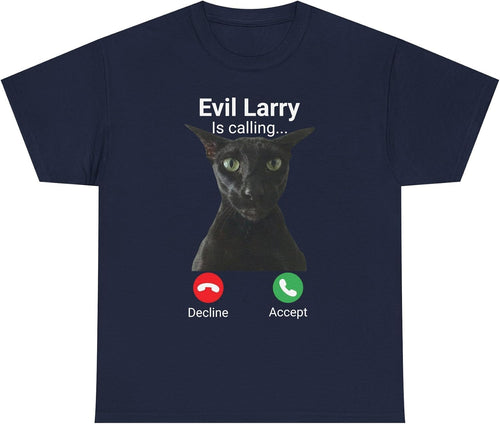Cat Meme T-Shirt | Evil Larry is Calling — source gallery image 1