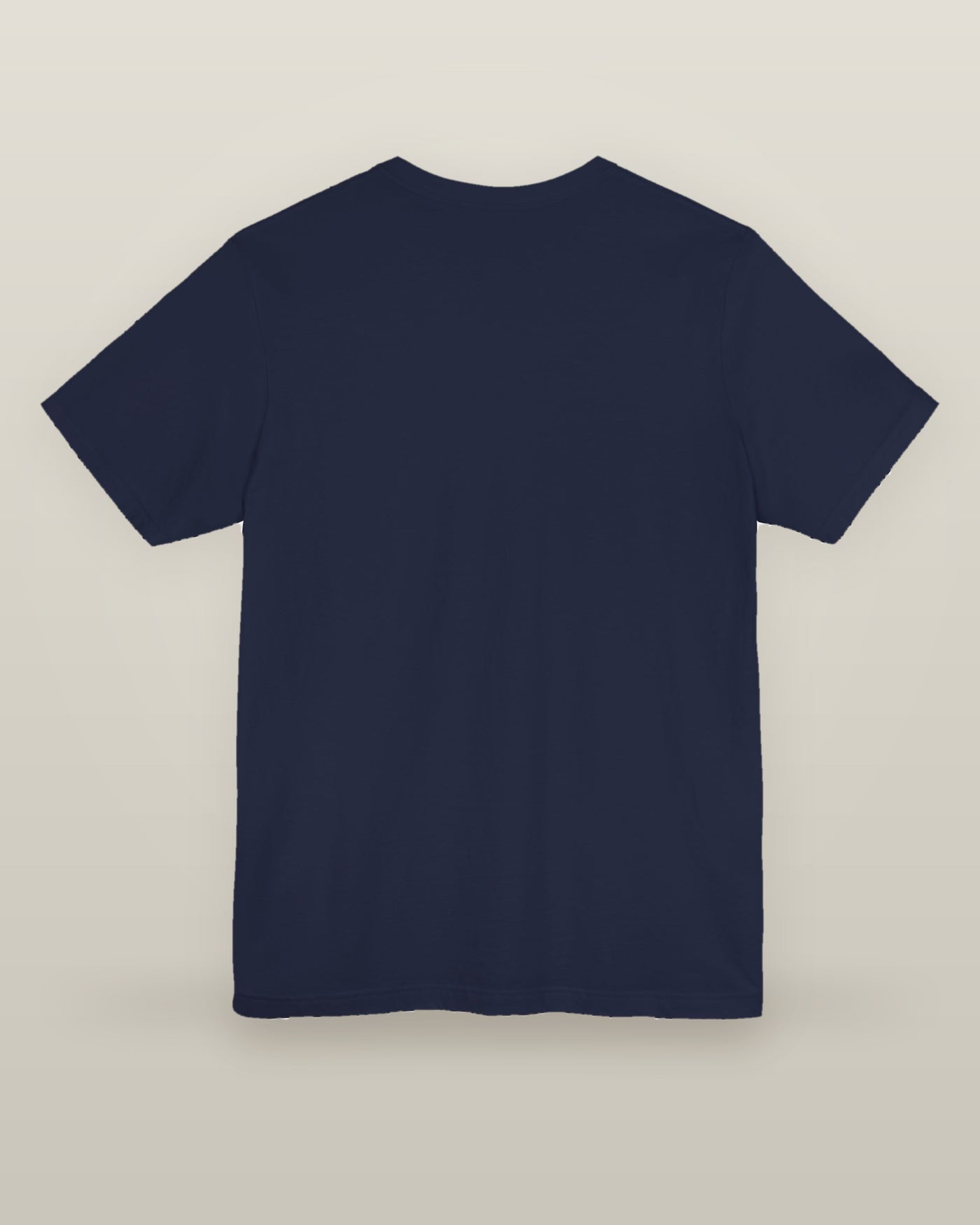 I called it the ocean — a full-rigged ship sealed in a glass bottle, printed on a navy cotton t-shirt, back view